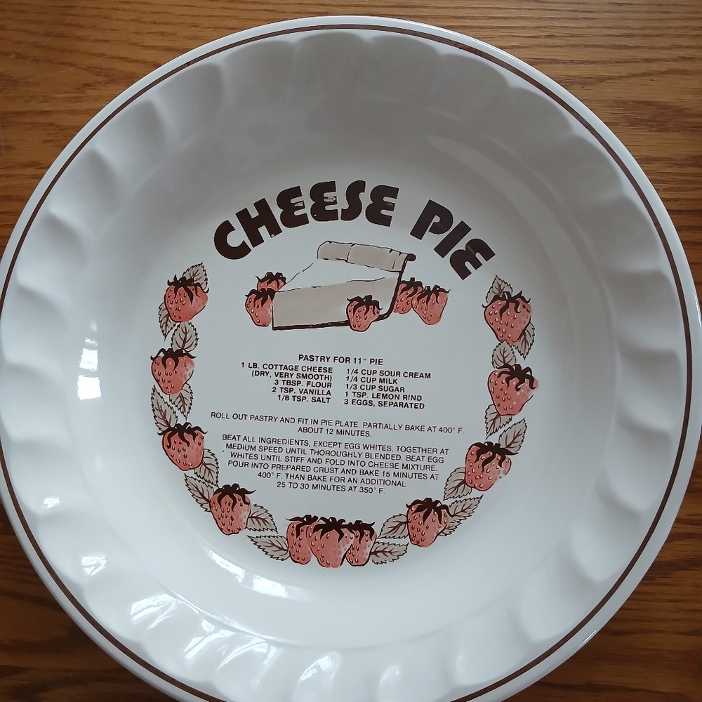 Cheese pie ceramic plate